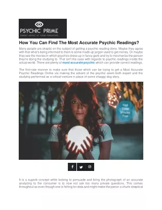 how you can find the most accurate psychic
