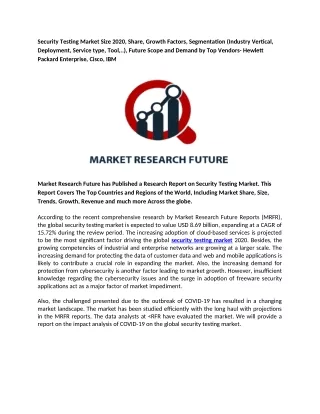 security testing market size 2020 share growth