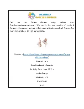 Wholesale Chicken Wings for Sale Online | Brazilianpoultryexports.com