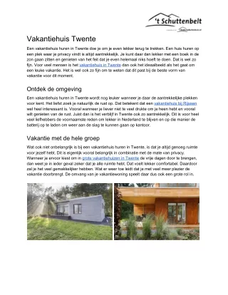vakantiehuis twente
