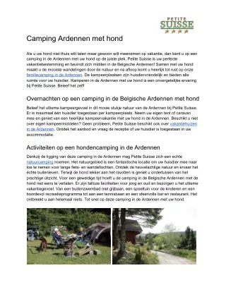 camping ardennen met hond