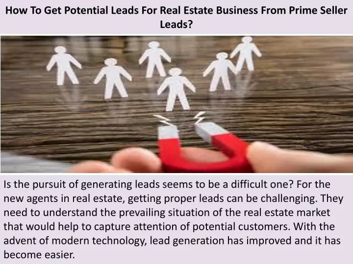 how to get potential leads for real estate business from prime seller leads