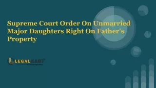 Supreme Court Order On Daughters Right On Father's Property