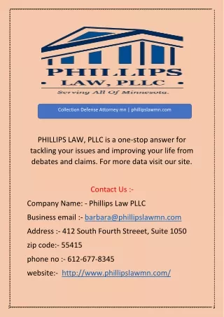 collection defense attorney mn phillipslawmn com