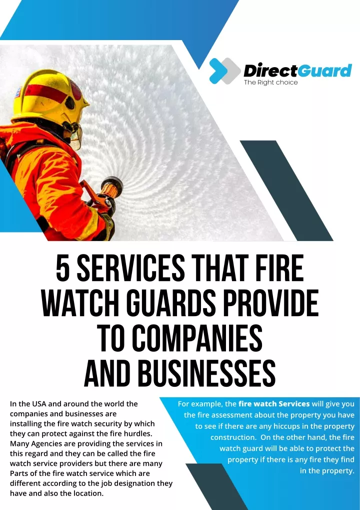 5 services that fire watch guards provide