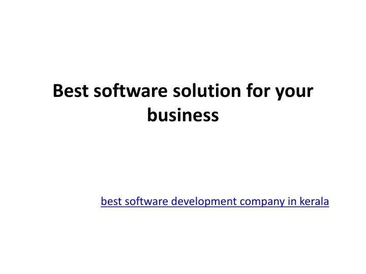best software solution for your business