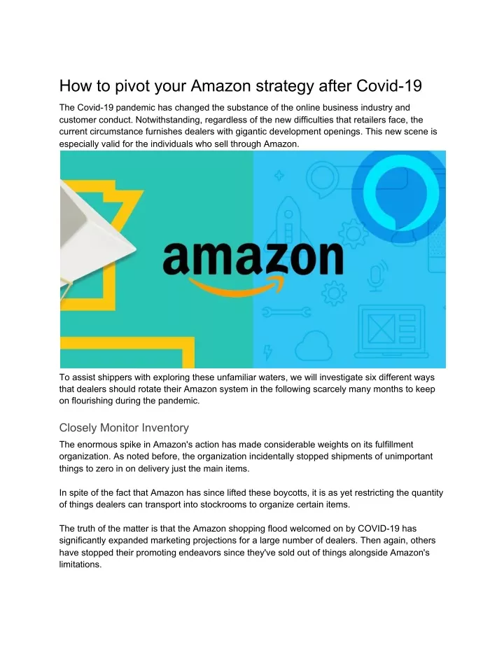 how to pivot your amazon strategy after covid 19