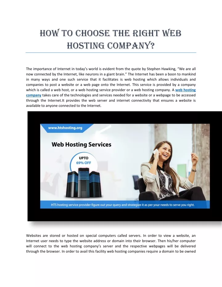 how to choose the right web hosting company