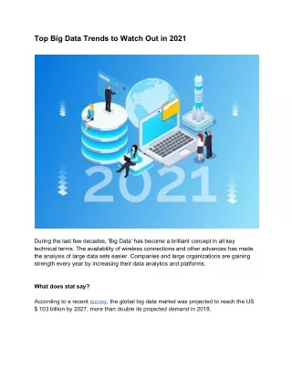 top big data trends to watch out in 2021