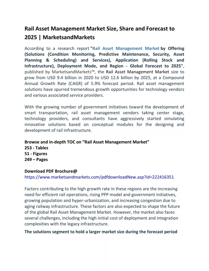 rail asset management market size share