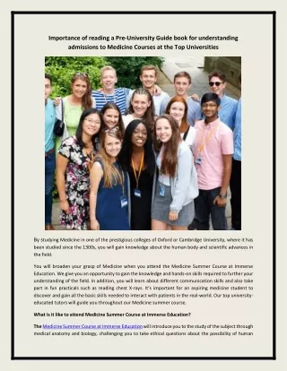 importance of reading a pre university guide book