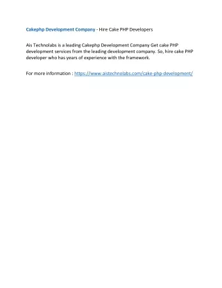 cakephp development company hire cake