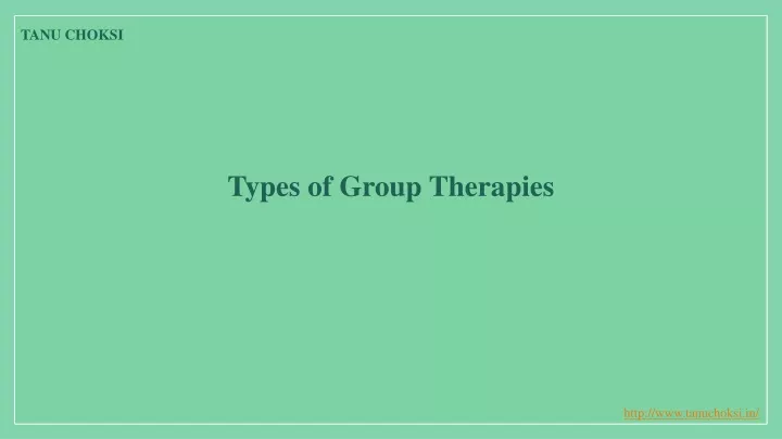 types of group therapies