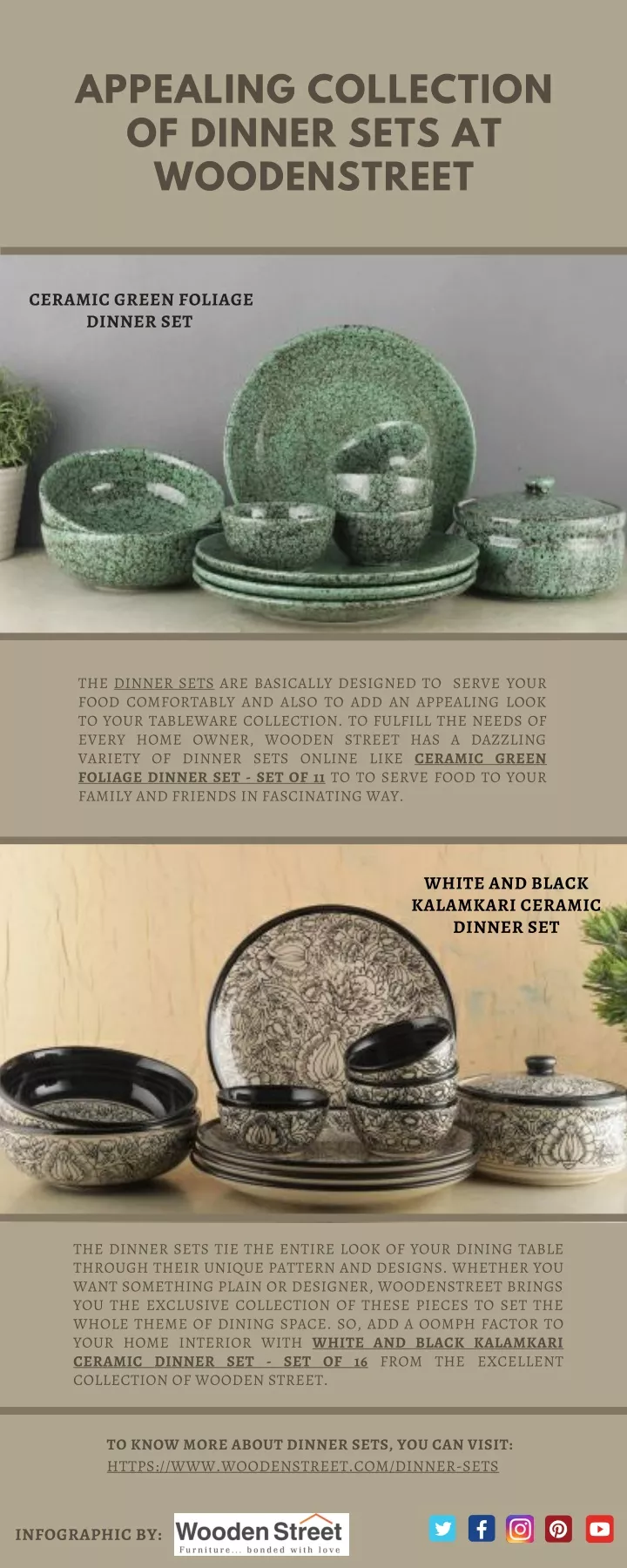 appealing collection of dinner sets