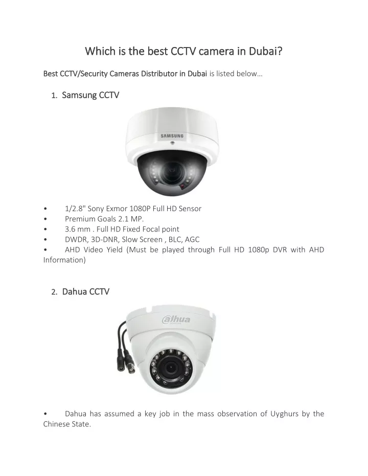 which is the best cctv camera in dubai which