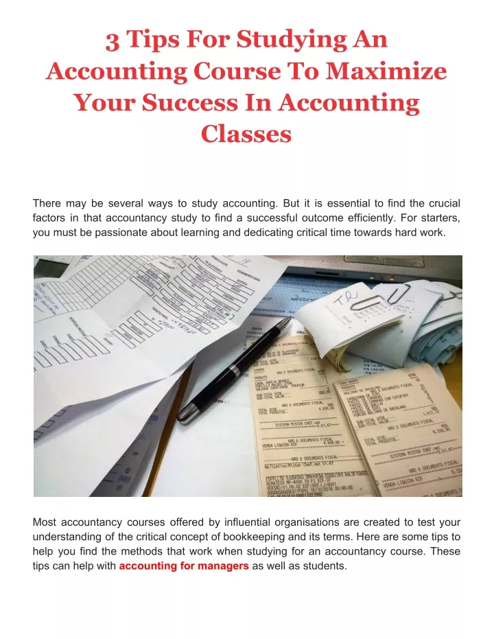3 tips for studying an accounting course