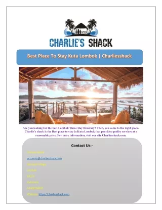 Best Place To Stay Kuta Lombok | Charliesshack