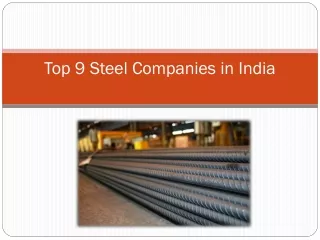 Top 9 steel companies in india