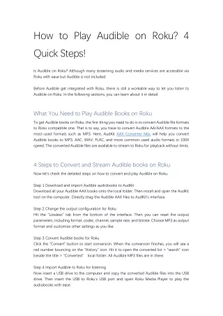 how to play audible on roku 4