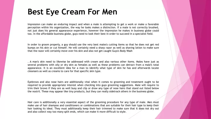 best eye cream for men