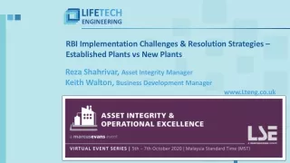 RBI Implementation Challenges & Resolution Strategies – Established Plants vs New Plants