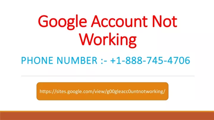 google account not google account not working