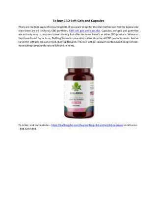 to buy cbd soft gels and capsules