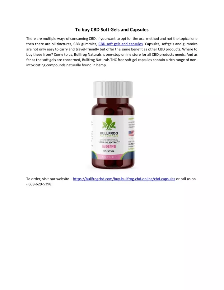 to buy cbd soft gels and capsules