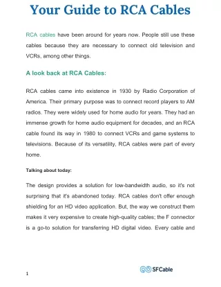 your guide to rca cables