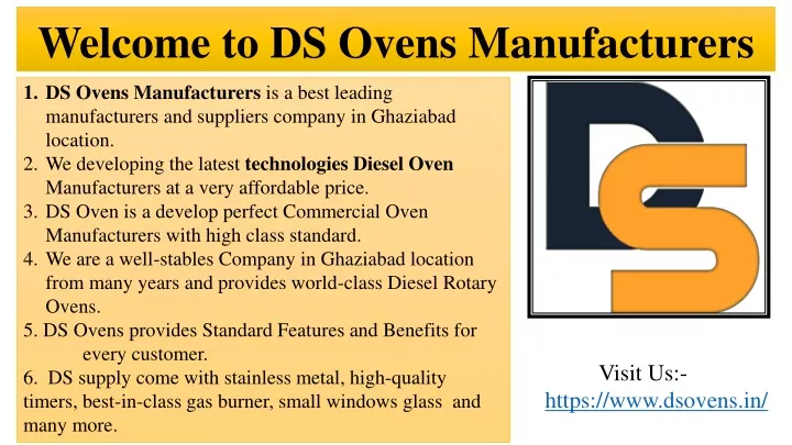 welcome to ds ovens manufacturers