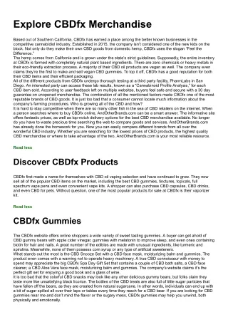 CBDfx Products: CBDfx Gummies, CBDfx Oil Tinctures