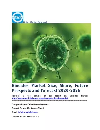 Biocides Market Size, Share, Future Prospects and Forecast 2020-2026