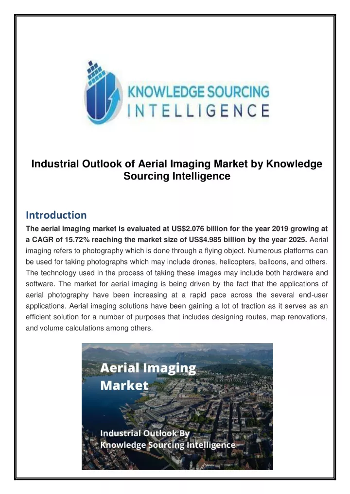 industrial outlook of aerial imaging market