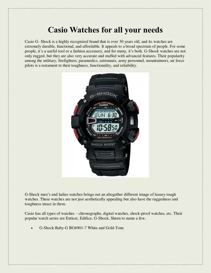 casio watches for all your needs