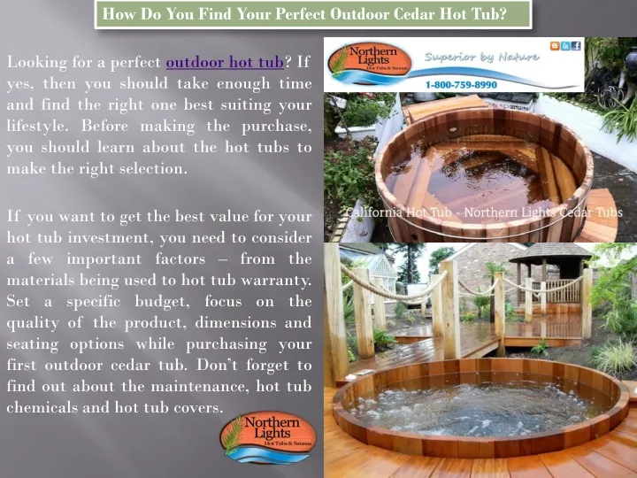 how do you find your perfect outdoor cedar hot tub