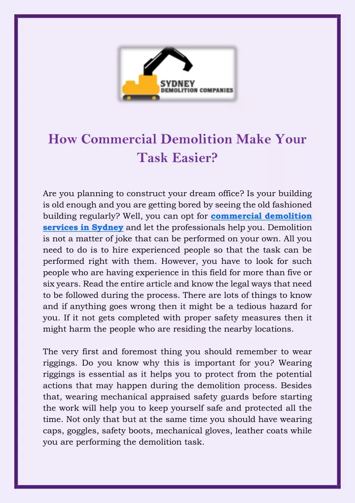 how commercial demolition make your task easier