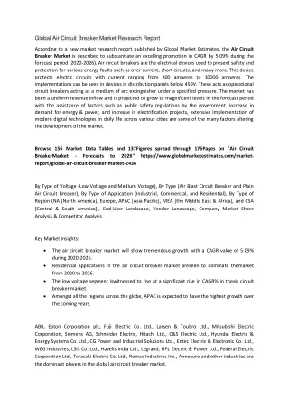 global air circuit breaker market research report