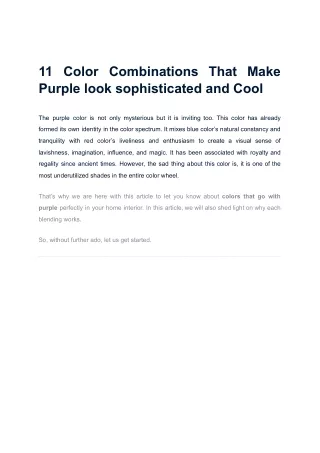 Color Combination That Make Purple Color Look More Sophisticated and Cool