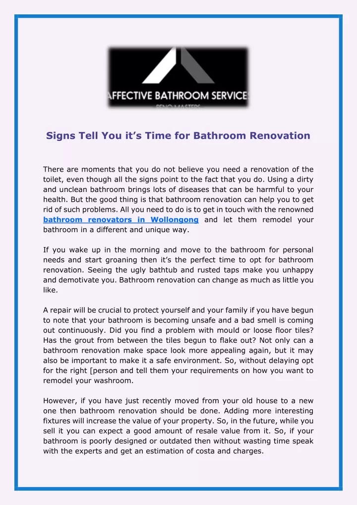 signs tell you it s time for bathroom renovation