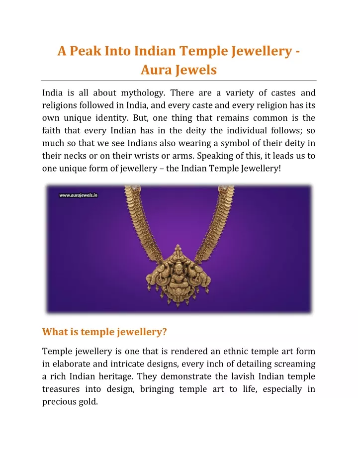 a peak into indian temple jewellery aura jewels