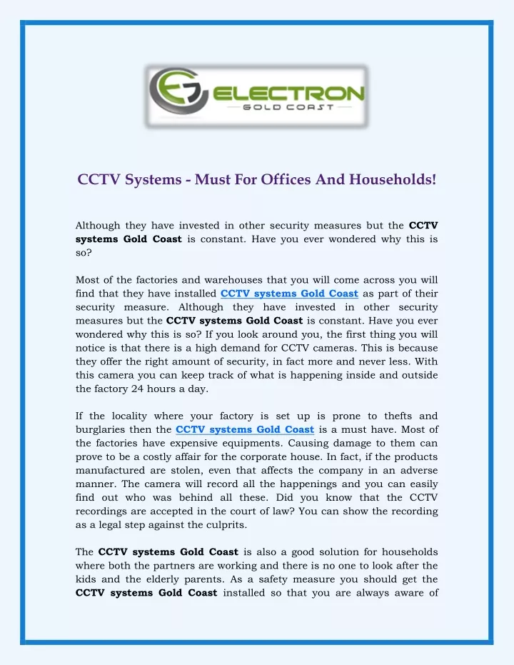 cctv systems must for offices and households