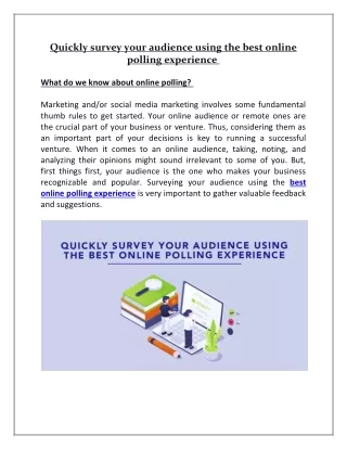 Quickly survey your audience using the best online polling experience