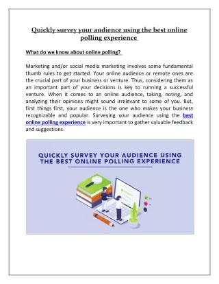 quickly survey your audience using the best