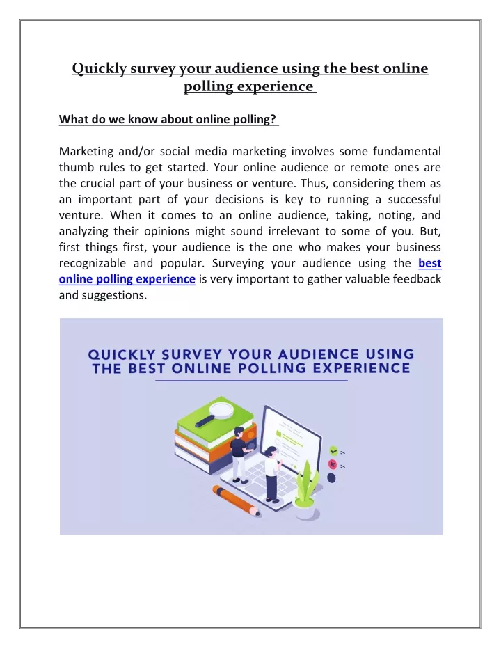 quickly survey your audience using the best