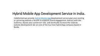 hybrid mobile a pp d evelopment s ervice in india