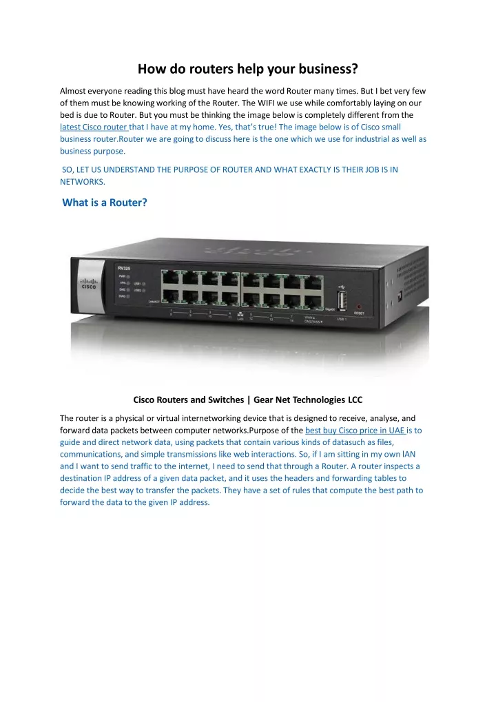 how do routers help your business almost everyone