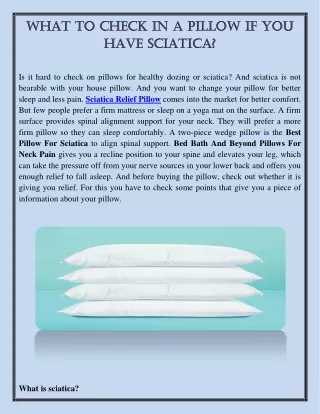 What to check in a pillow if you have sciatica?