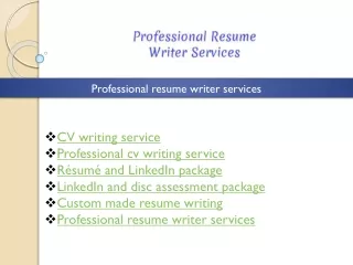 professional resume writer services