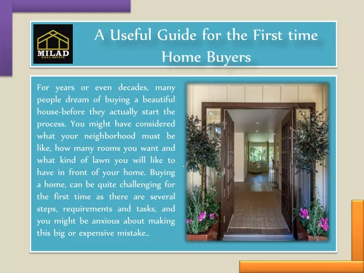 a useful guide for the first time home buyers