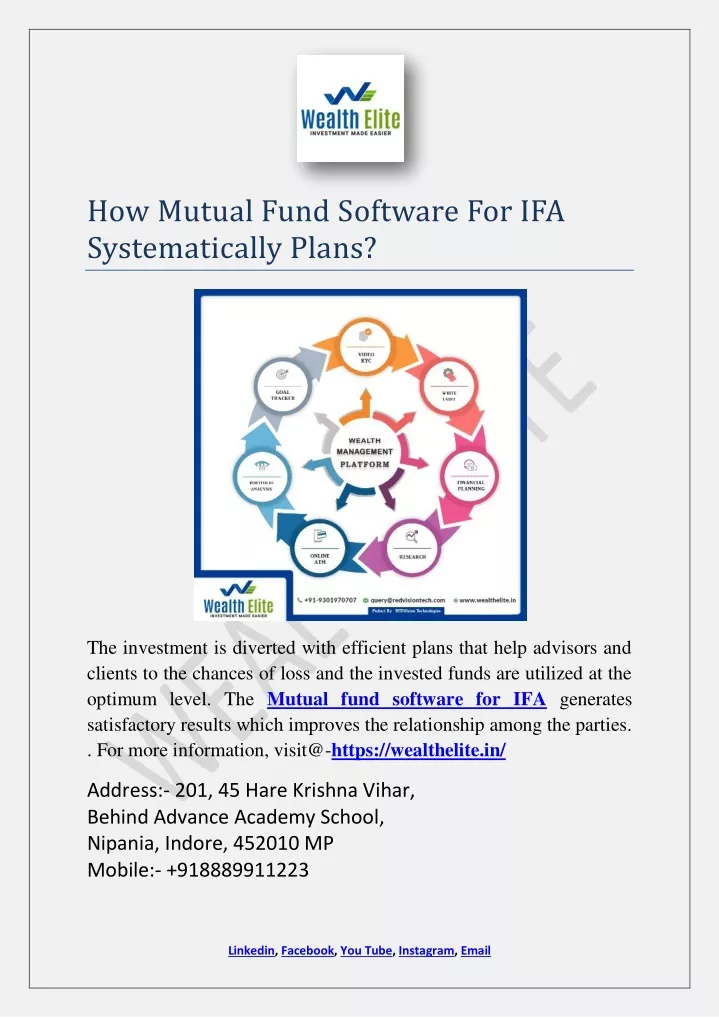 how mutual fund software for ifa systematically